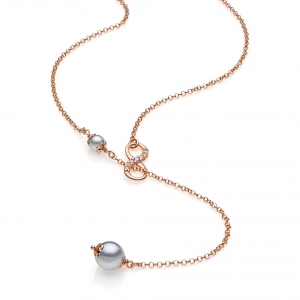 Collana in Argento con perle di cristallo